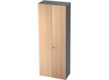 Aktenschrank TOPAS LINE, 6 Ordnerhöhen, B 800 mm, graphit/Eiche