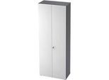 Schrank TOPAS LINE, Akten/Garderobenschrank, 6 Ordnerhöhen, B 800 mm, graphit/weiss