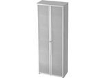 Glastürenschrank TOPAS LINE, 6 Ordnerhöhen, B 800 mm, lichtgrau