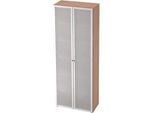Glastürenschrank TOPAS LINE, 6 Ordnerhöhen, B 800 mm, Nussbaum-Dekor