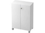 Rollenschrank TOPAS LINE, 3 Ordnerhöhen, Türen abschliessbar, weiss/weiss