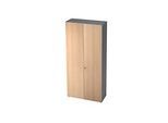 Aktenschrank TOPAS LINE, 6 Ordnerhöhen, B 1000 mm, graphit/Eiche