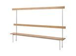 Schäfer Shop Select Sitzbank, für Umkleideräume, mit Rückwand, 10 Doppelhaken, B 1995 x T 310 x H 415 mm, lichtgrau