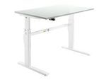Schäfer Shop Select Schreibtisch, elektrisch höhenverstellbar, Rechteck, C-Fuss, B 1200 x T 800 x H 725-1185 mm, lichtgrau/weiss