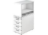 Aufsatzregal , für Standcontainer, 1 Fachboden, weiss