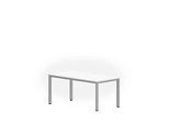 Schreibtisch NEVADA, 4-Fuss, Rechteck, Quadratrohr, B 1600 x T 800 x H 740 mm, weiss/alusilber