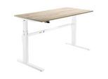 Schäfer Shop Select Schreibtisch, elektrisch höhenverstellbar, Rechteck, C-Fuss, B 1800 x T 800 x H 725-1185 mm, Eiche/weiss