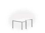 Freiformtisch NEVADA, B 1800 x T 1200/800 x H 740 mm, quadratisch, weiss/alusilber