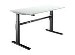Schäfer Shop Select Schreibtisch, elektrisch höhenverstellbar, Rechteck, C-Fuss, B 1800 x T 800 x H 725-1185 mm, lichtgrau/schwarz