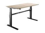 Schäfer Shop Select Schreibtisch, elektrisch höhenverstellbar, Rechteck, C-Fuss, B 1800 x T 800 x H 725-1185 mm, Eiche/schwarz