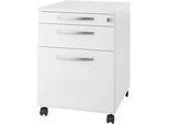 Schäfer Shop Select Rollcontainer Login, HR-Auszug+Utensilienauszug+Schublade, abschliessbar, Holz, B 431 x T 580 x H 595 mm, weiss/weiss