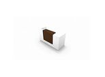 Theke Spezia, gerade, B 2060 x T 880 x H 1130 mm, weiss/Leder braun