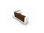 Winkeltheke Spezia, B 3655 x T 2055 x H 1130 mm, weiss/Leder braun