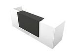 Theke Spezia, gerade, B 2860 x T 880 x H 1130 mm, weiss/Leder grau