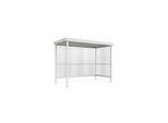 Raucherunterstand WSM Jena Maxi, Outdoor, für 4-5 Personen, B 2960 x T 1580 x H 2360 mm, pulverbeschichtet grauweiss RAL 9002