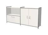 Sideboard Toledo, abschliessbar, Schub + Regalfach, 2 OH, Flügeltüren, B 1580 x T 380 mm, weiss