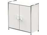 Flügeltürenschrank Toledo, mit Sichtrückwand, abschliessbar, 2 OH, B 800 x T 380 x H 780 mm, weiss