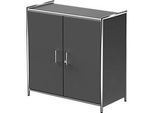 Flügeltürenschrank Toledo, mit Sichtrückwand, abschliessbar, 2 OH, B 800 x T 380 x H 780 mm, anthrazit