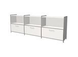 Sideboard Toledo, mit Sichtrückwand, 3 Schübe, 3 Fächer, 2 OH, B 2360 x T 380 mm, weiss