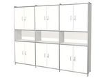 Kombischrank Toledo, m. Sichtrückwand, abschliessbar, 2 Schübe, 5 OH, B 2360 x T 380 mm, weiss