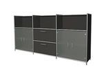 Highboard Toledo, 2 Schübe, 3 Fächer, 3 OH, Glastüren, B 2360 x T 380 mm, anthrazit