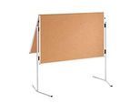 Franken Moderationstafel ECO, 1200 x 750/1500 mm, klappbar, beidseitig, mit Rollen, braun/Kork