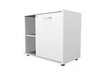 Schäfer Shop Select Sideboard, mit Drehtür, abschliessbar, Spanplatte, B 800 x T 420 x H 663 mm, rechts anstellbar, weiss