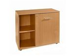 Schäfer Shop Select Sideboard, mit Drehtür, abschliessbar, Spanplatte, B 800 x T 420 x H 663 mm, rechts anstellbar, Buche