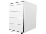 Schäfer Shop Select Standcontainer 13333, 1 Utensilienauszug, abschliessbar, 3 Schübe, B 428 x T 800 x H 740 mm, weiss