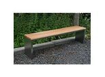 Parkbank, Edelstahl/Garapaholz, ohne Rückenlehne, B 1500 x T 300 x H 400 mm