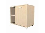 Schäfer Shop Select Sideboard, mit Drehtür, abschliessbar, Spanplatte, B 800 x T 420 x H 663 mm, rechts anstellbar, Ahorn