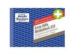 AVERY® Zweckform Meldeblock „Erste Hilfe DGUV Vorschrift 1“, gelocht, 50 Blatt weiss, DIN A6 quer