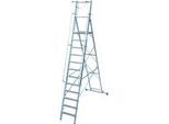 Alu-Stufen-Stehleiter, mit grosser Standplattform, mit Sicherheitsbügel und Kette, 12 Stufen