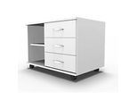 Schäfer Shop Select Mobiles Sideboard, Regal + 3 Schübe + Utensilienschub, B 800, anstellbar rechts, weiss