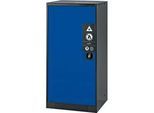 Chemikalienschrank, Flügeltür, 2 Auszugswannen, 545x520x1105 mm, enzianblau
