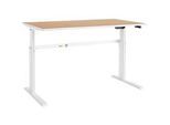 Schäfer Shop Select Schreibtisch Moxxo IQ, elektrisch höhenverstellbar, Rechteck, C-Fuss, B 1600 x T 800 x H 725-1185 mm, Buche/weiss