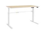 Schäfer Shop Select Schreibtisch Moxxo IQ, elektrisch höhenverstellbar, Rechteck, C-Fuss, B 1600 x T 800 x H 725-1185 mm, Ahorn/weiss