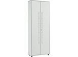 Schäfer Shop Select Aktenschrank Moxxo IQ, Holz, 5 Böden, 6 OH, B 801 x T 362 x H 2166 mm, abschliessbar, lichtgrau