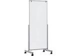 Mobiles Whiteboard MAULpro easy2move, beidseitig, magnethaftend, Doppel-Lenkrollen, 750 x 1800 mm