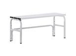 Umkleidebank, Stahlrohr/Alu, einfach, 1015 mm lang, lichtgrau