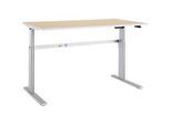 Schäfer Shop Select Schreibtisch Moxxo IQ, elektrisch höhenverstellbar, Rechteck, C-Fuss, B 1600 x T 800 x H 725-1185 mm, Ahorn/weissaluminium