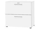 Schäfer Shop Select HR-Schrank Start Off, 2 OH, abschliessbar, B 800 x T 420 x H 744 mm, Holz, weiss/weiss