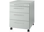 Schäfer Shop Select Rollcontainer Start Off 1233, 3 Schübe + Utensilienauszug, abschliessbar, B 432 x T 580 x H 595 mm, lichtgrau/lichtgrau