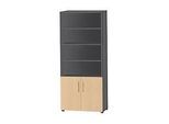 Schäfer Shop Select Kombischrank Start Off, 6 OH, 2 OH mit Tür, abschliessbar, B 800 x T 420 x H 2196 mm, graphit/ahorn