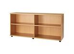 Schäfer Shop Select Anstellregal, aus Holz, 2 Fachböden, B 1600 mm x T 421 x H 750 mm, Buche