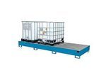 Auffangwanne AW 1000-3, für 3 IBC-Container à 1000 l oder 10 Fässer à 200 l, L 3850 x B 1300 x H 340 mm, unterfahrbar, lichtblau