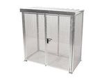 Gasflaschencontainer, f. Aussenbereich, mit Dach & Doppelflügeltor, feuerverzinkt, f. 32 Fl.