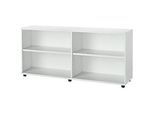 Schäfer Shop Select Anstellregal, aus Holz, 2 Fachböden, B 1600 mm x T 421 x H 750 mm, lichtgrau