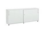Schäfer Shop Select Anstellschiebetürenschrank, aus Holz, 2 Fachböden, B 1600 mm x T 421 x H 750 mm, lichtgrau
