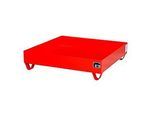 Stahl-Auffangwanne ohne Gitterrost, 1200 x 1200 mm, rot RAL 3000